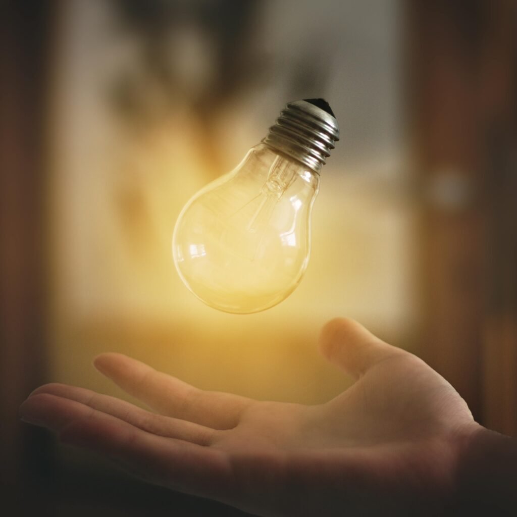 A light bulb in a hand to symbolize UVP